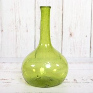 Affari of Sweden Violetta Vase Green Blown Glass Scandinavian MCM MOD Hom…